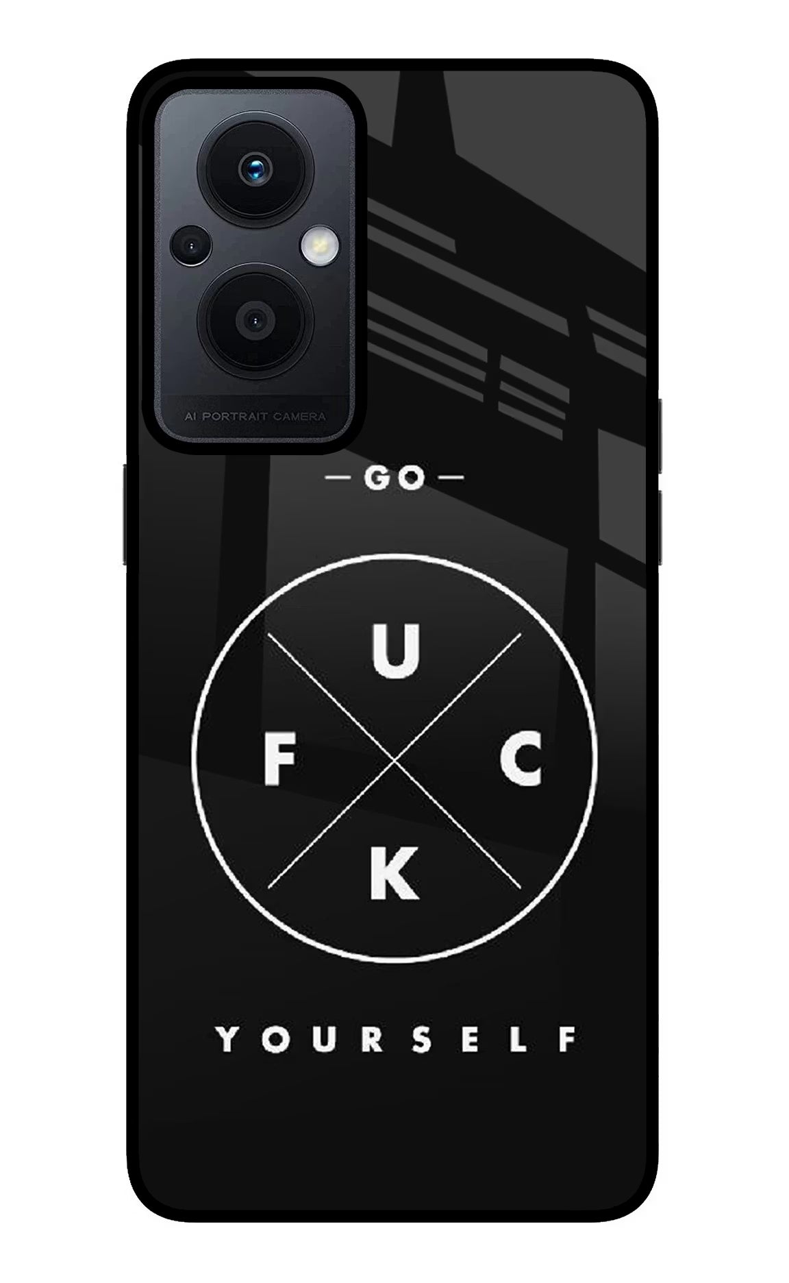 Go Fuck Yourself Oppo F21 Pro 5G Glass Case Back Cover by Casekaro