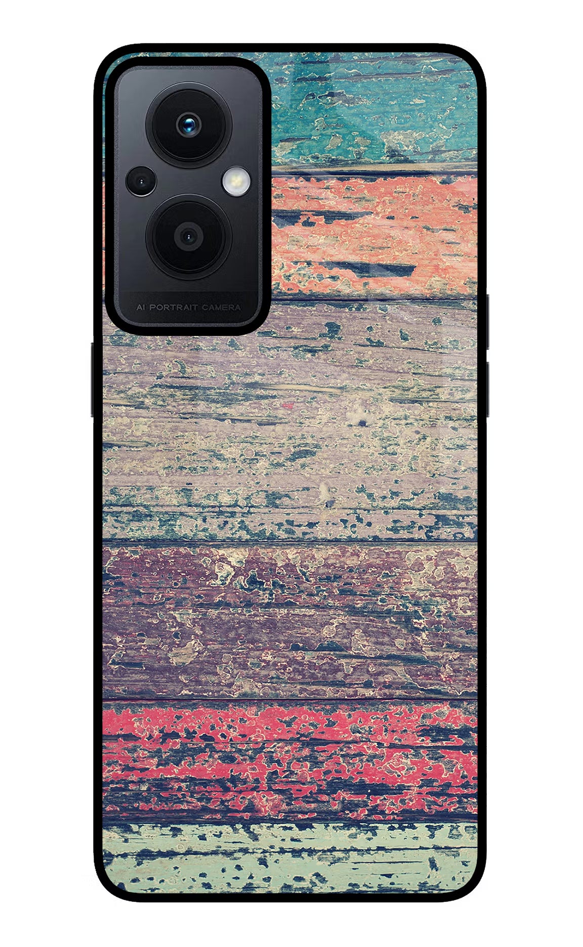 Colourful Wall Oppo F21 Pro 5G Glass Case Back Cover by Casekaro