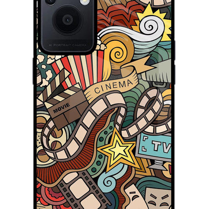Cinema Abstract Oppo F21 Pro 5G Glass Case Back Cover by Casekaro