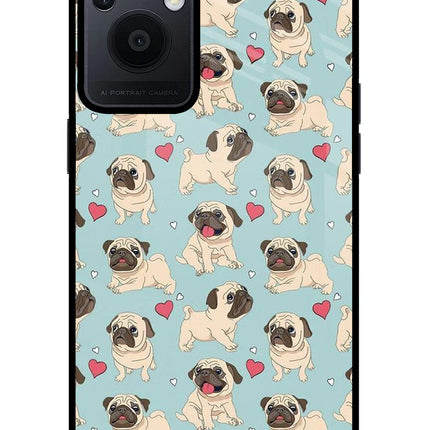Pug Dog Oppo F21 Pro 5G Glass Case Back Cover by Casekaro