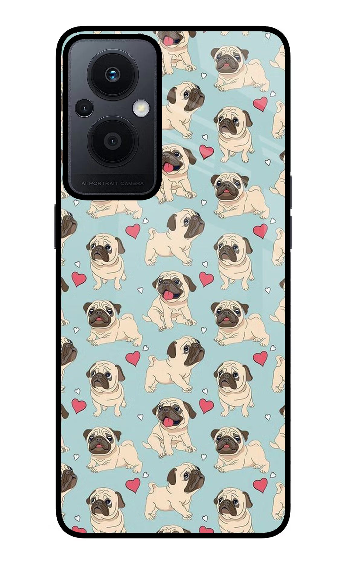 Pug Dog Oppo F21 Pro 5G Glass Case Back Cover by Casekaro