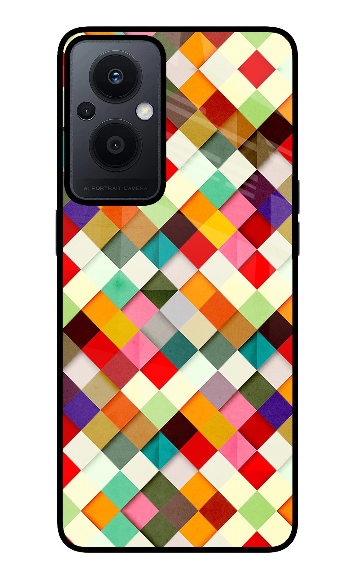 Geometric Abstract Colorful Oppo F21 Pro 5G Glass Case