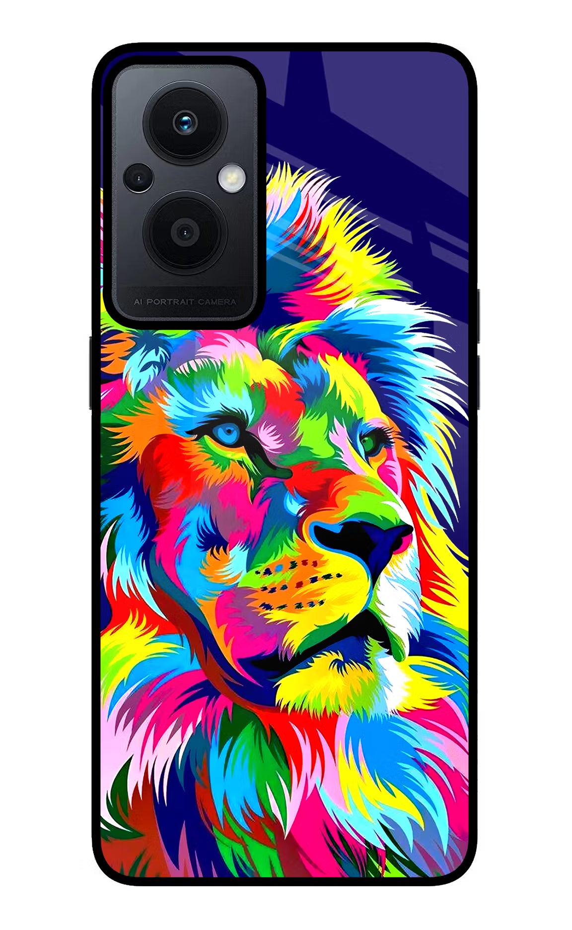 Vector Art Lion Oppo F21 Pro 5G Glass Case Back Cover by Casekaro
