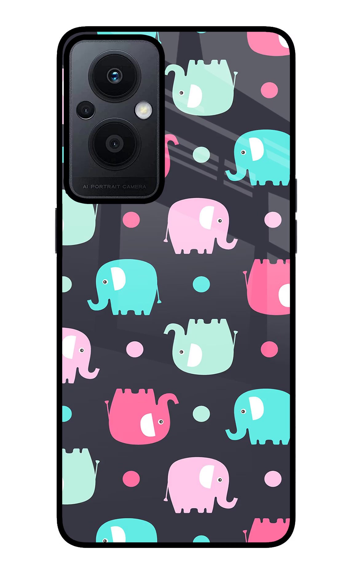 Elephants Oppo F21 Pro 5G Glass Case Back Cover by Casekaro