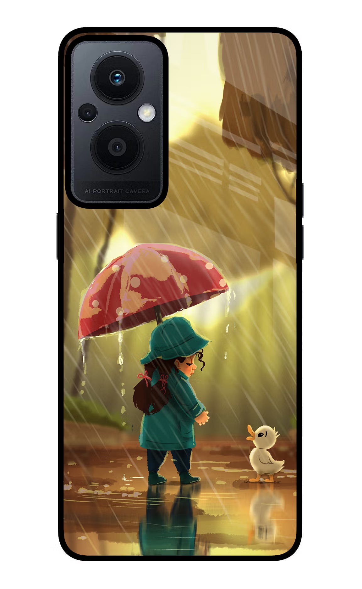 Rainy Day Oppo F21 Pro 5G Glass Case Back Cover by Casekaro
