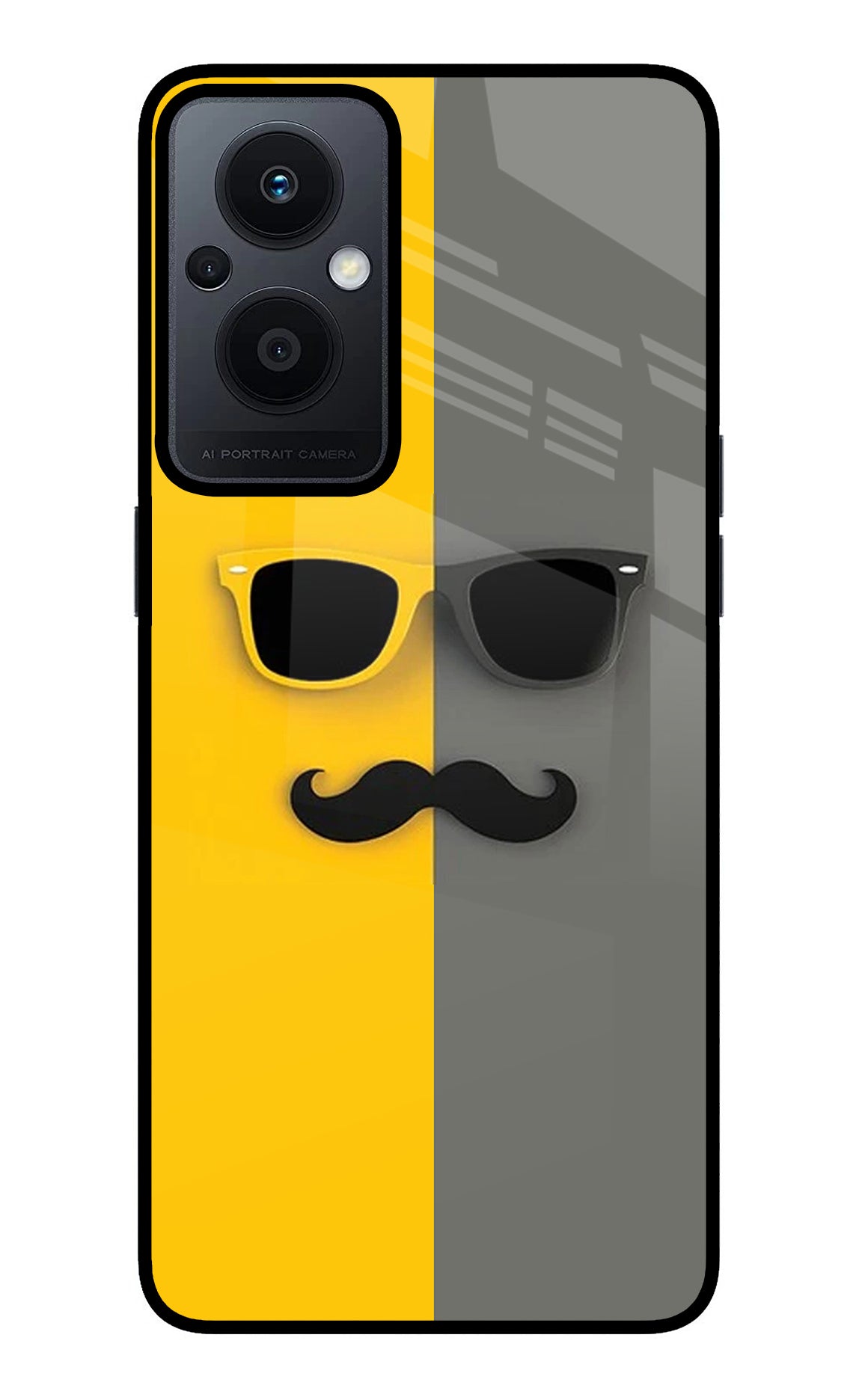 Sunglasses with Mustache Oppo F21 Pro 5G Back Cover