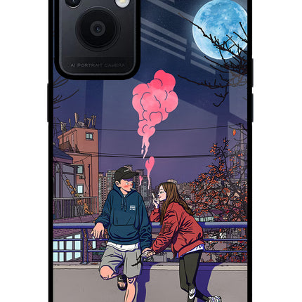 Chilling Couple Oppo F21 Pro 5G Glass Case Back Cover by Casekaro