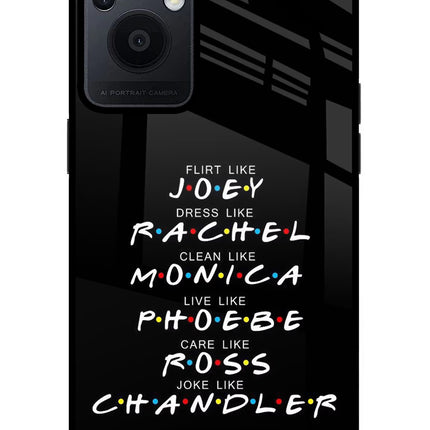 FRIENDS Character Oppo F21 Pro 5G Glass Case Back Cover by Casekaro