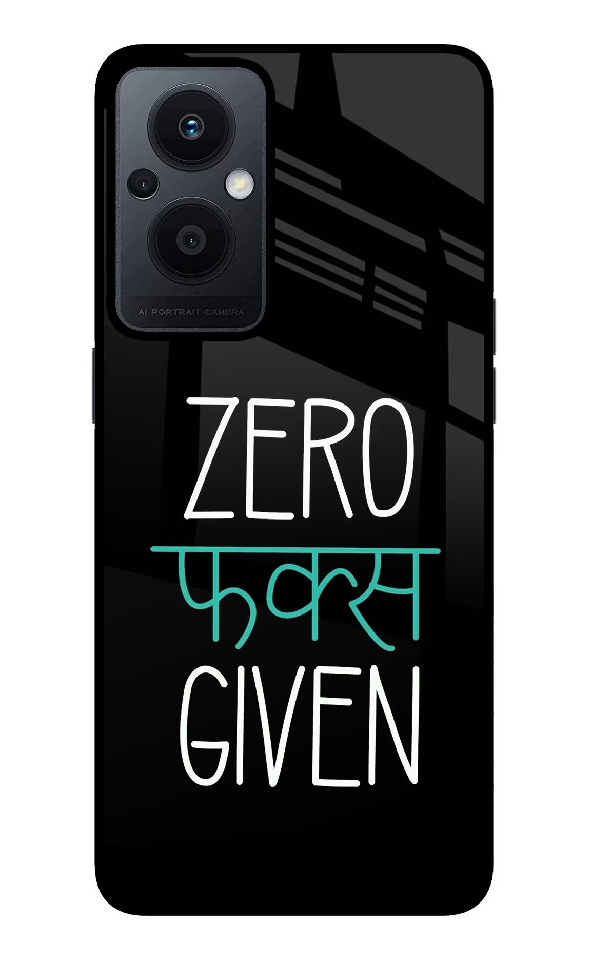 Zero Fucks Given Oppo F21 Pro 5G Glass Case Back Cover by Casekaro