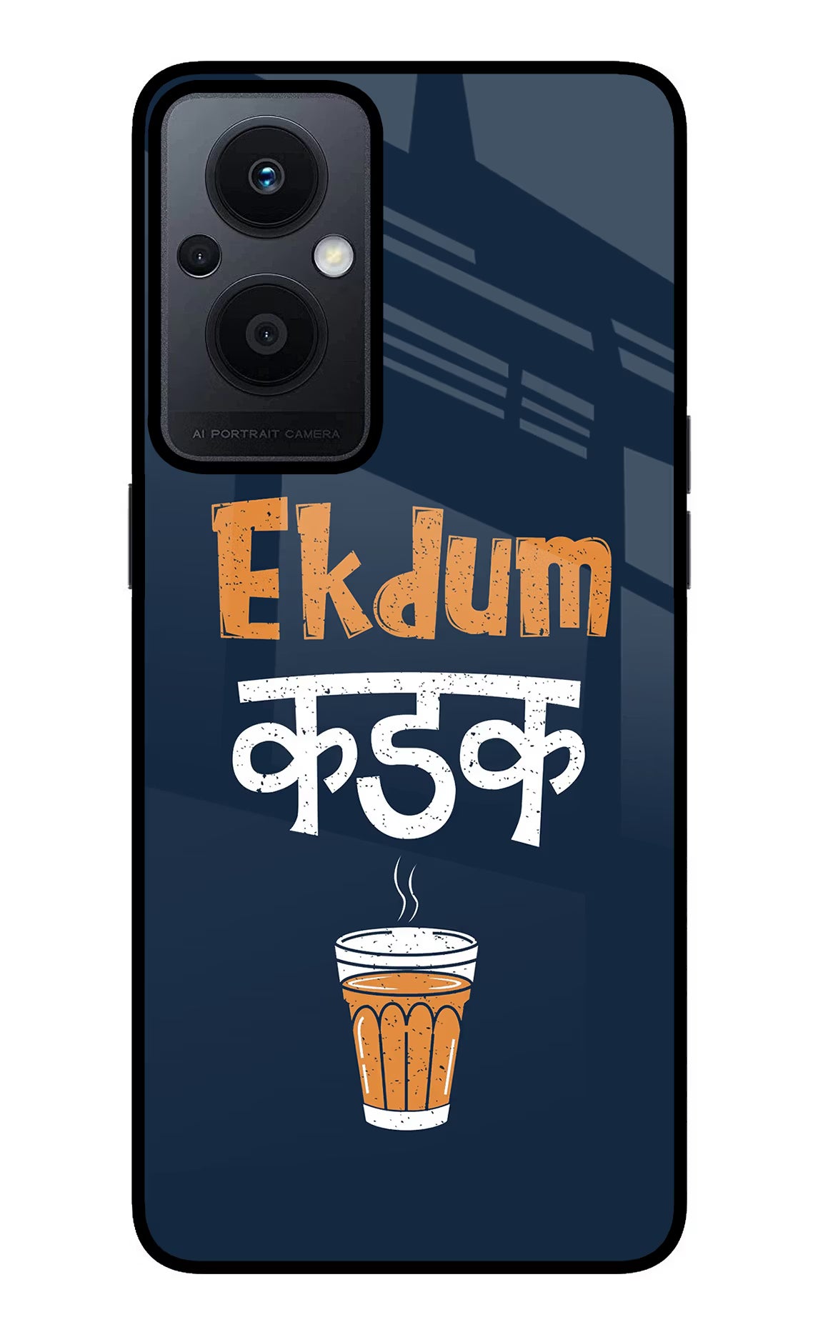 Ekdum Kadak Chai Oppo F21 Pro 5G Glass Case Back Cover by Casekaro