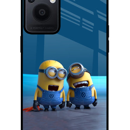 Minion Laughing Oppo F21 Pro 5G Glass Case Back Cover by Casekaro