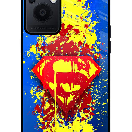 Superman logo Oppo F21 Pro 5G Glass Case Back Cover by Casekaro