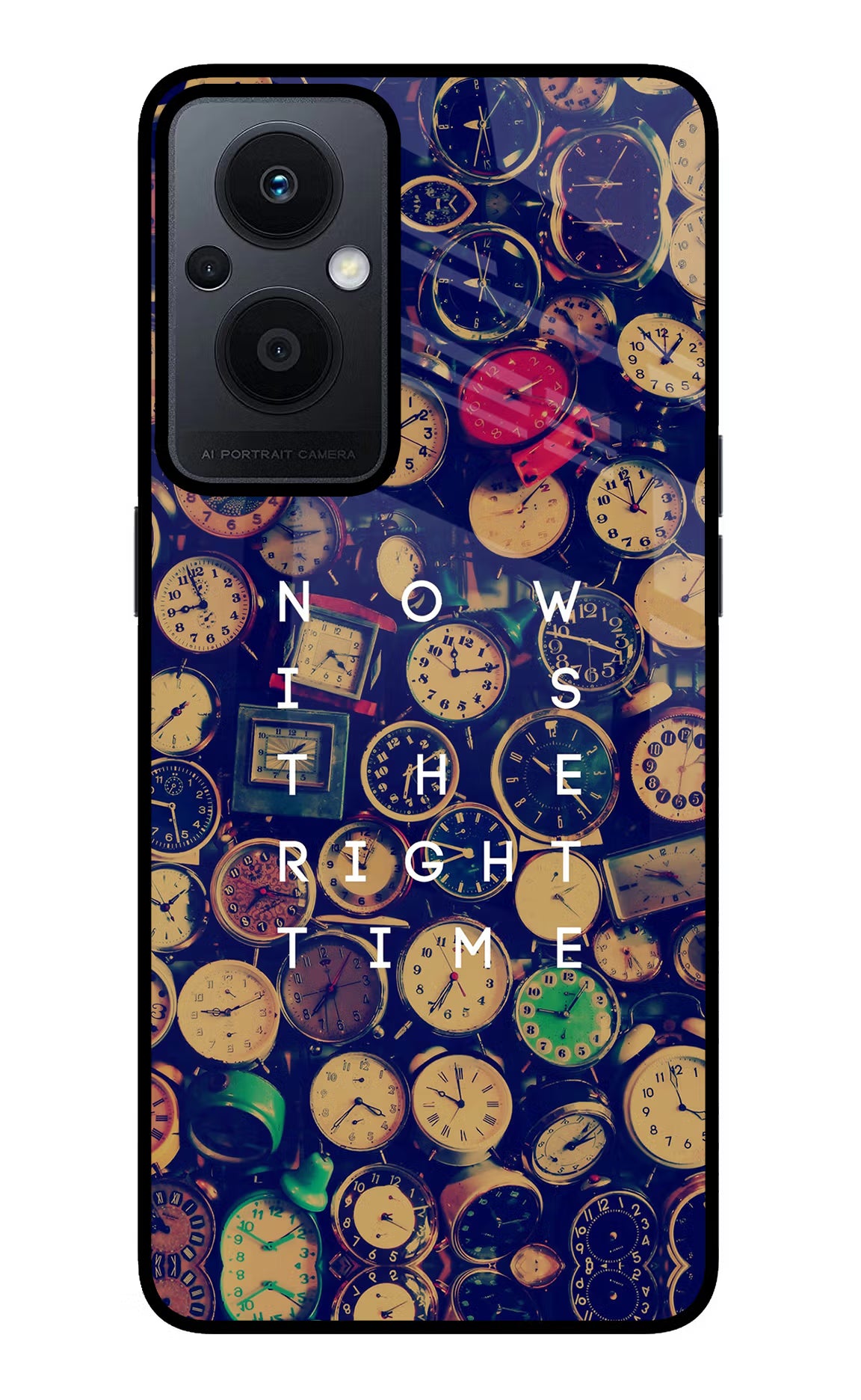 Now is the Right Time Quote Oppo F21 Pro 5G Glass Case Back Cover by Casekaro