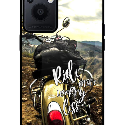 Ride More Worry Less Oppo F21 Pro 5G Glass Case Back Cover by Casekaro
