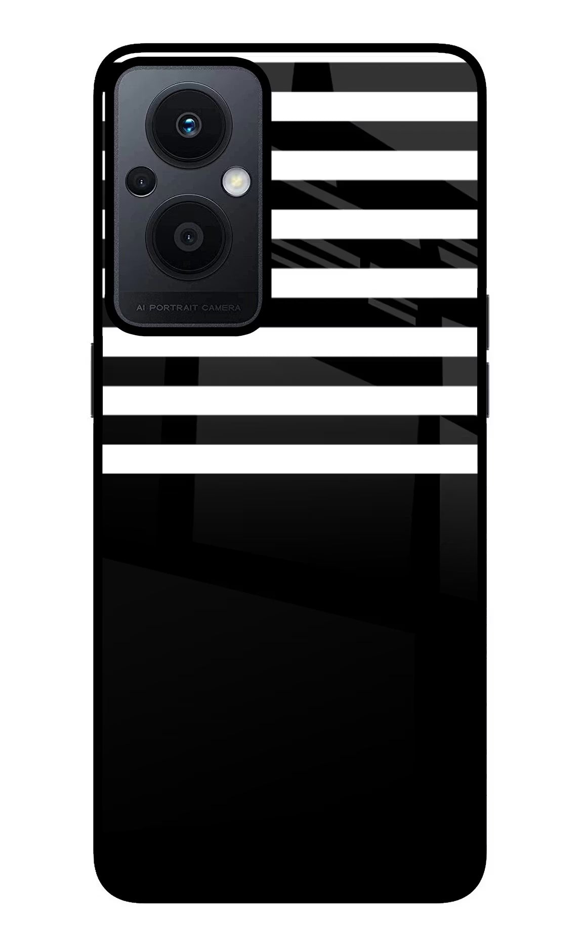 Black and White Print Oppo F21 Pro 5G Glass Case Back Cover by Casekaro