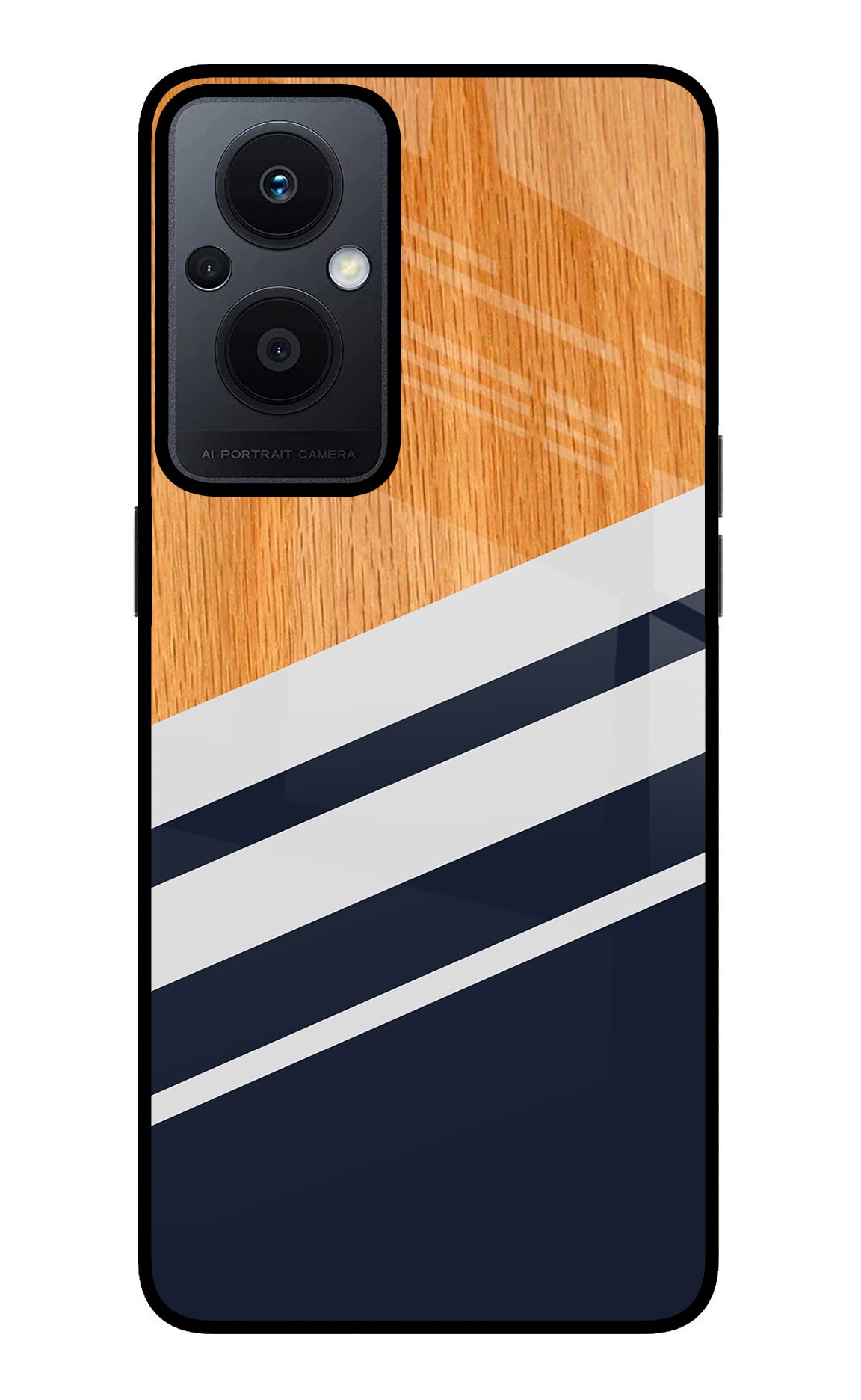 Blue and white wooden Oppo F21 Pro 5G Back Cover