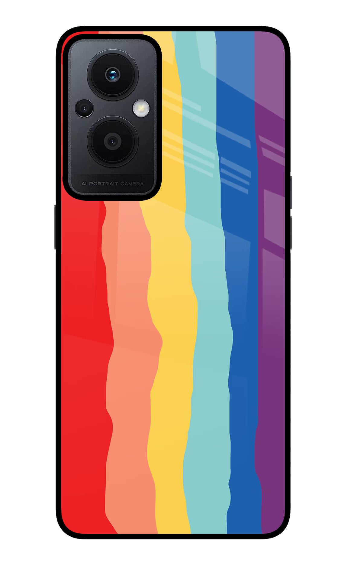 Rainbow Oppo F21 Pro 5G Glass Case Back Cover by Casekaro