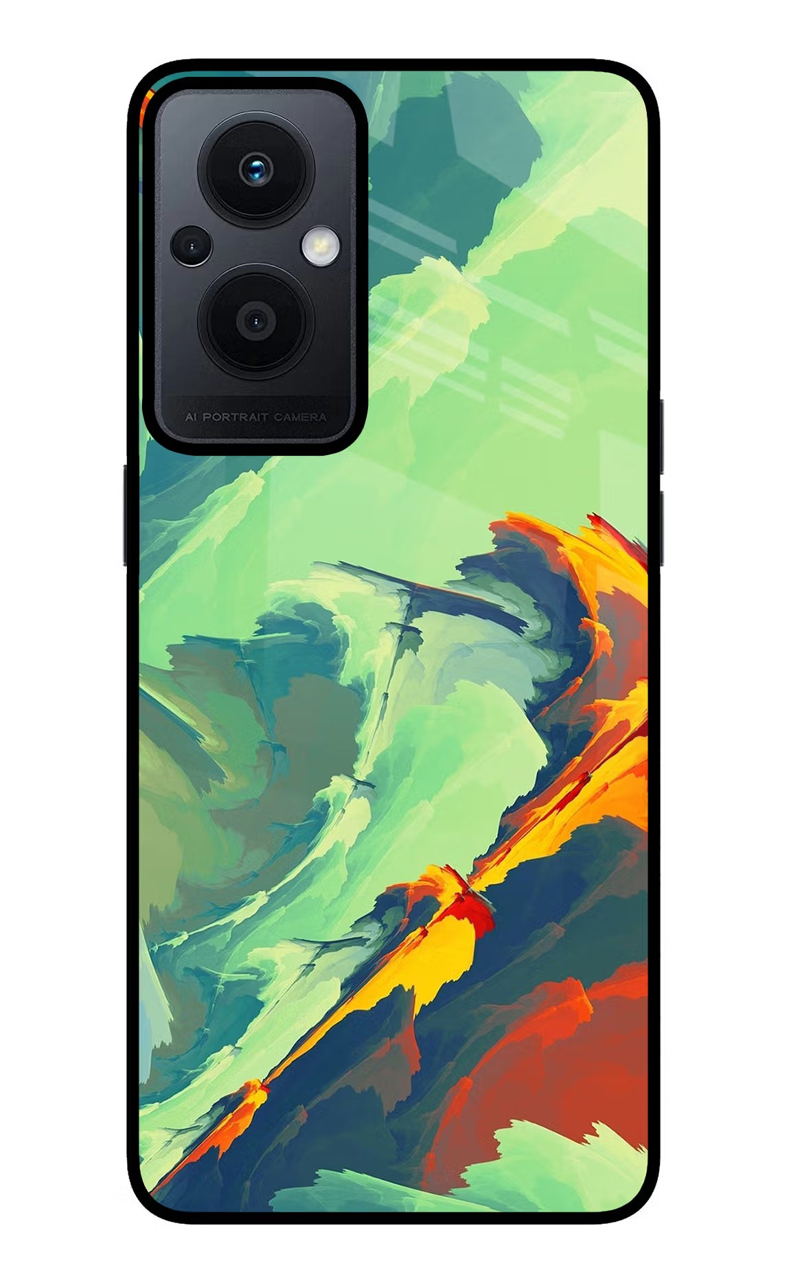 Paint Art Oppo F21 Pro 5G Glass Case Back Cover by Casekaro