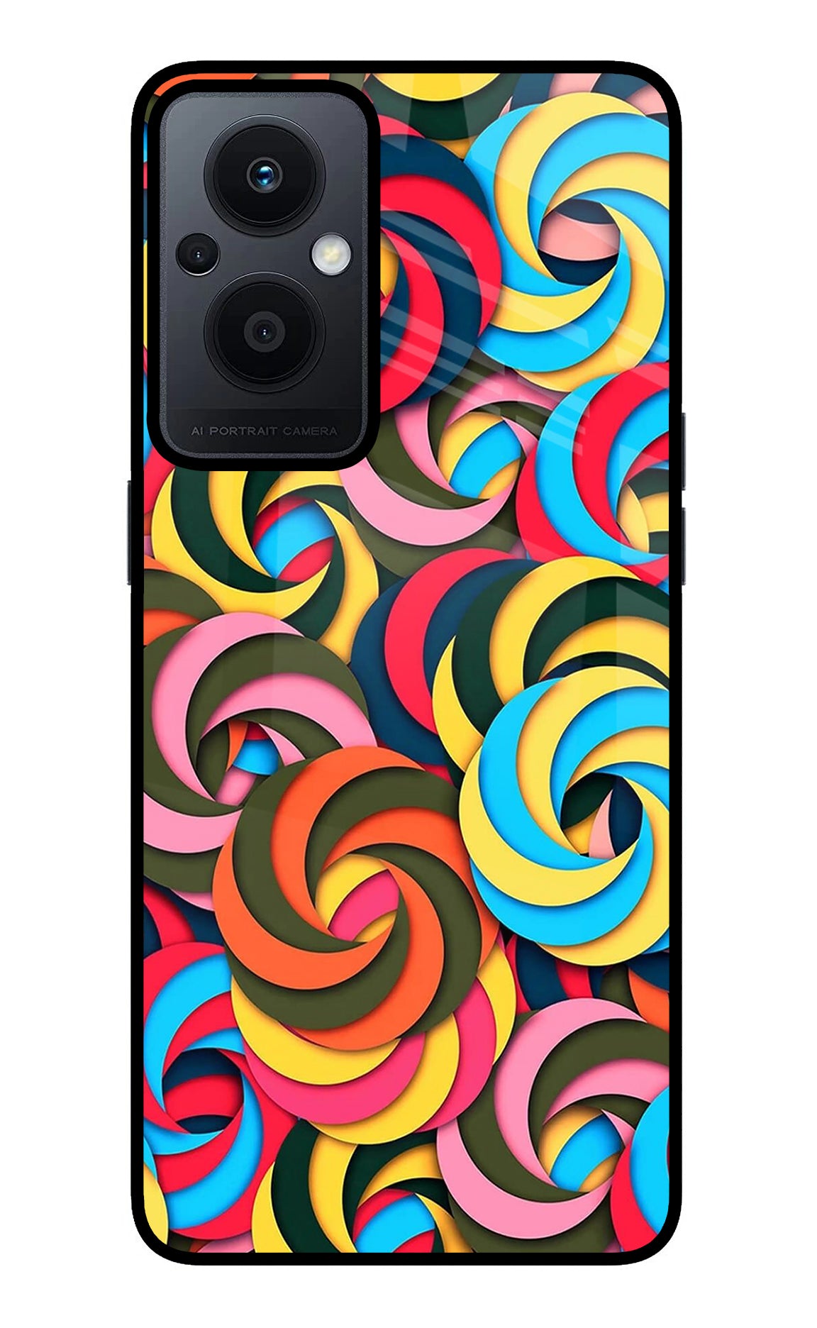 Spiral Pattern Oppo F21 Pro 5G Glass Case