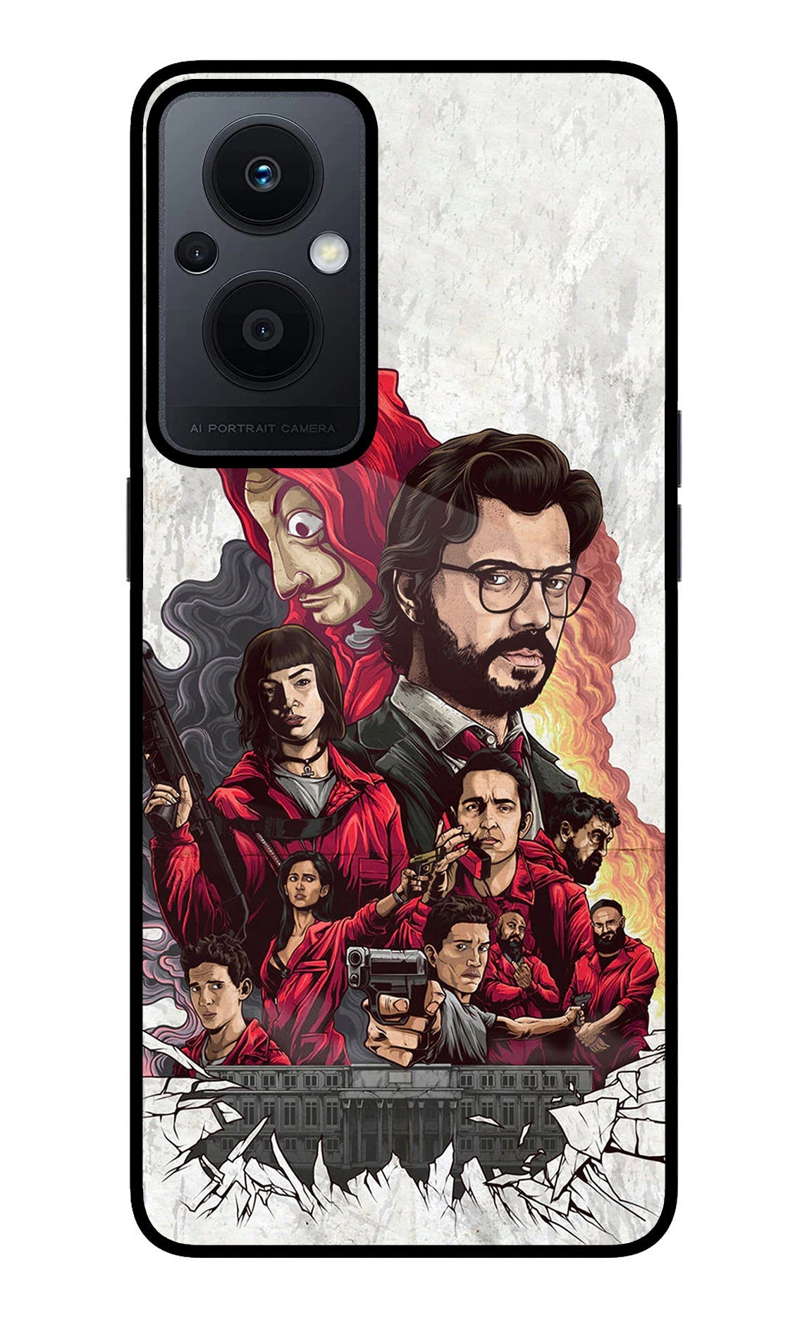 Money Heist Artwork Oppo F21 Pro 5G Glass Case