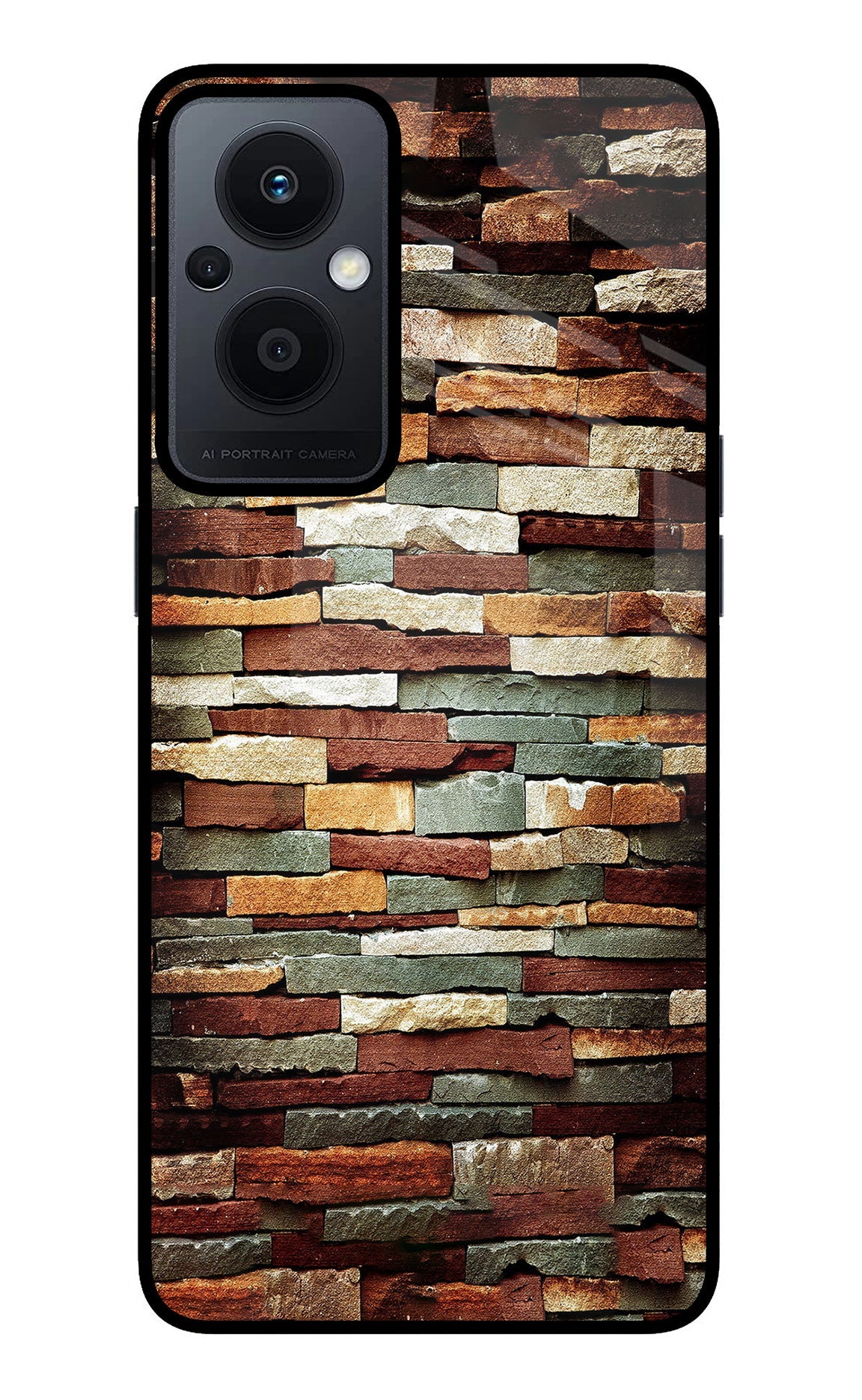 Bricks Pattern Oppo F21 Pro 5G Glass Case