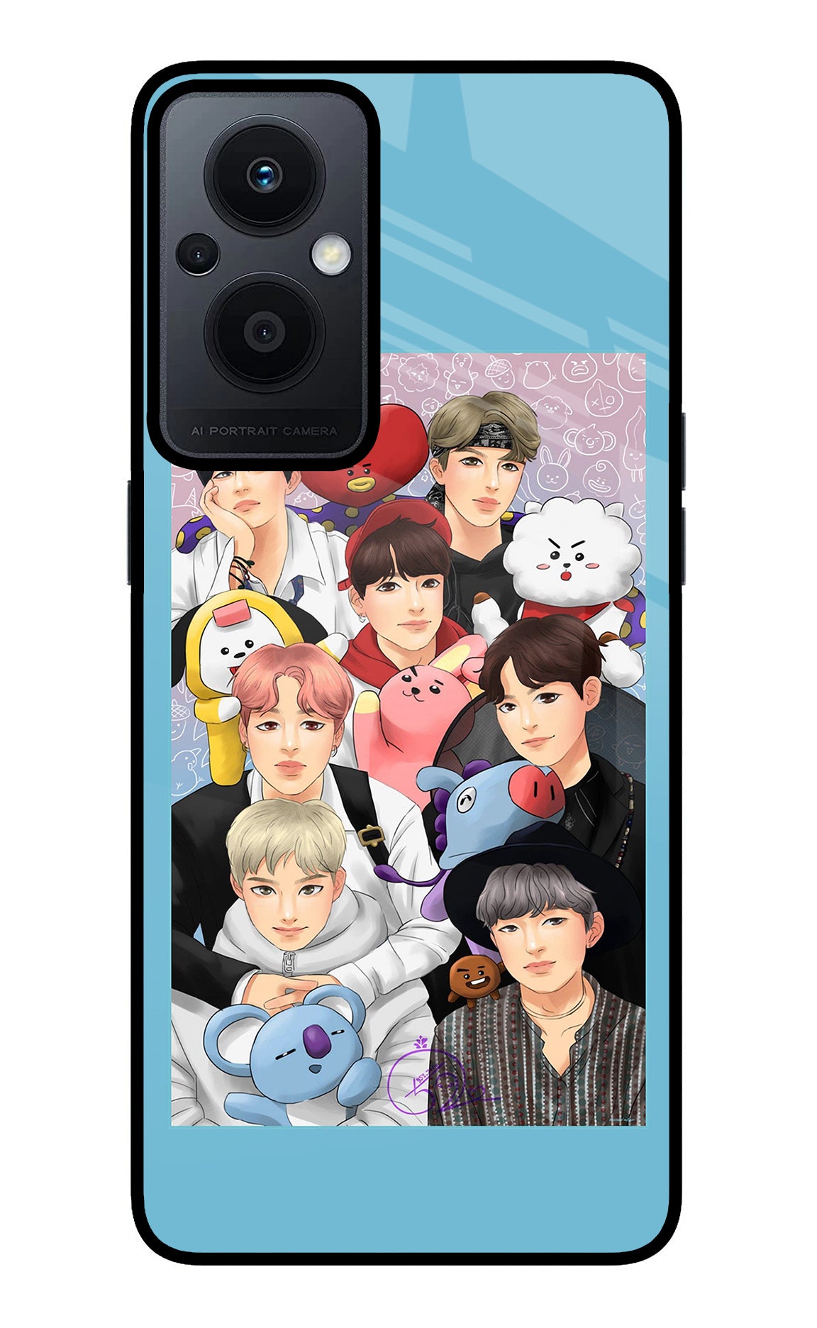 BTS with animals Oppo F21 Pro 5G Back Cover