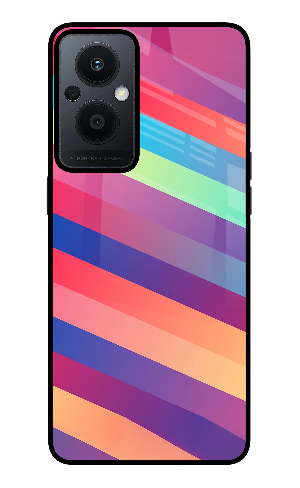 Stripes color Oppo F21 Pro 5G Glass Case