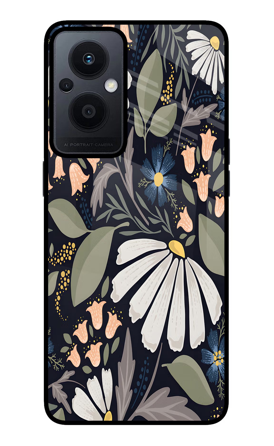 Flowers Art Oppo F21 Pro 5G Glass Case Back Cover by Casekaro