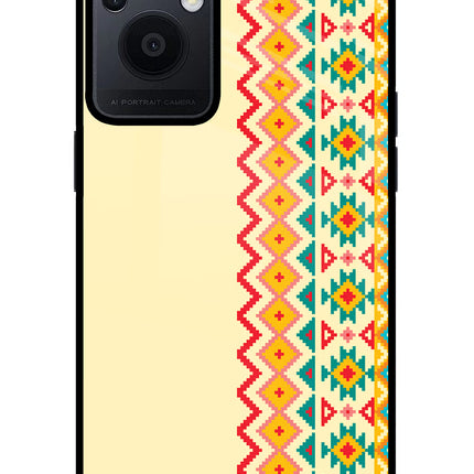 Ethnic Seamless Oppo F21 Pro 5G Glass Case Back Cover by Casekaro