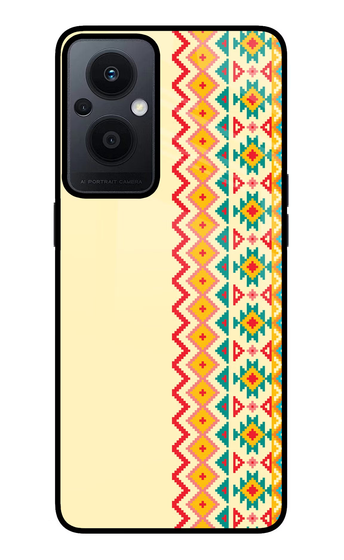 Ethnic Seamless Oppo F21 Pro 5G Glass Case Back Cover by Casekaro
