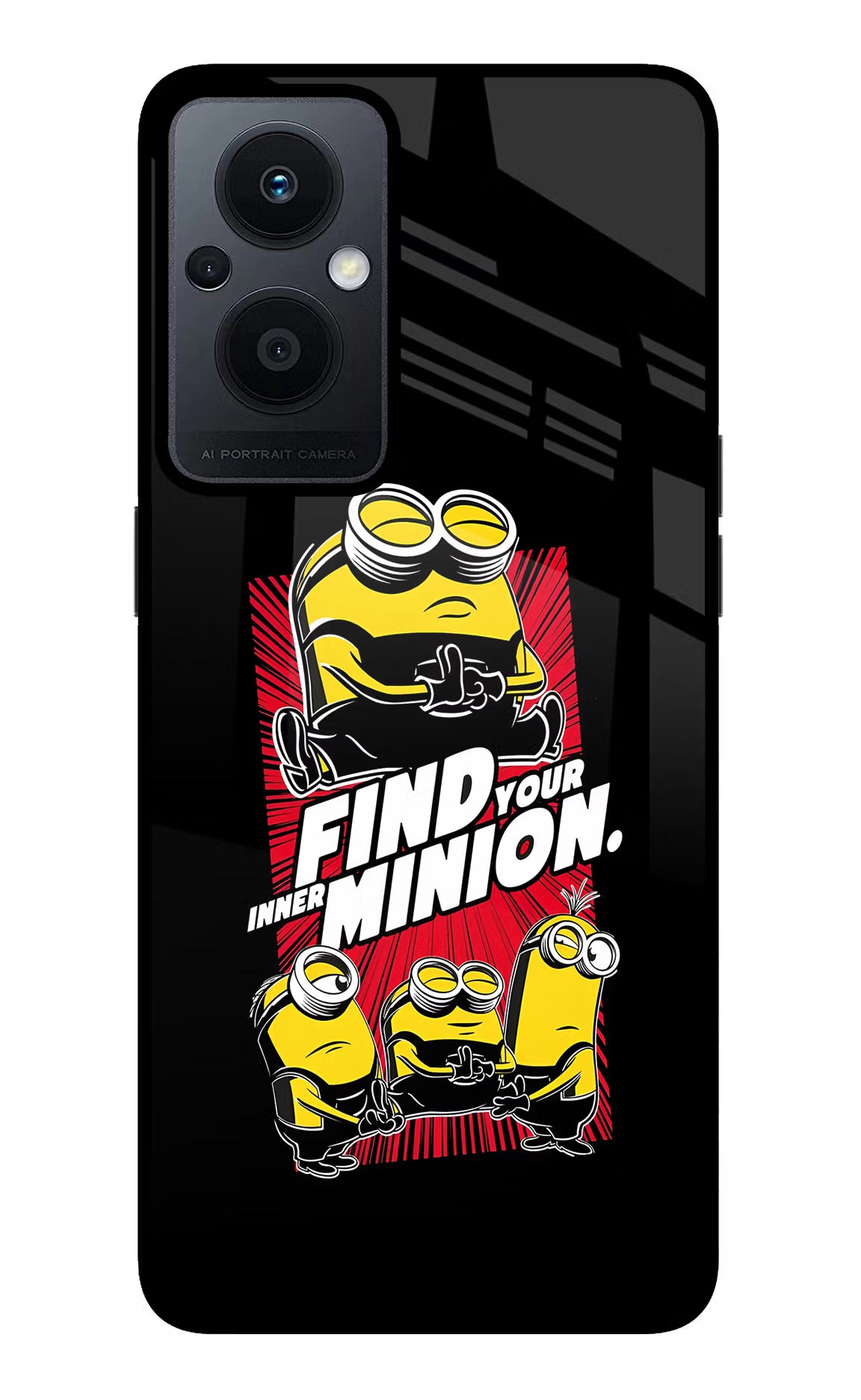 Find your inner Minion Oppo F21 Pro 5G Glass Case Back Cover by Casekaro