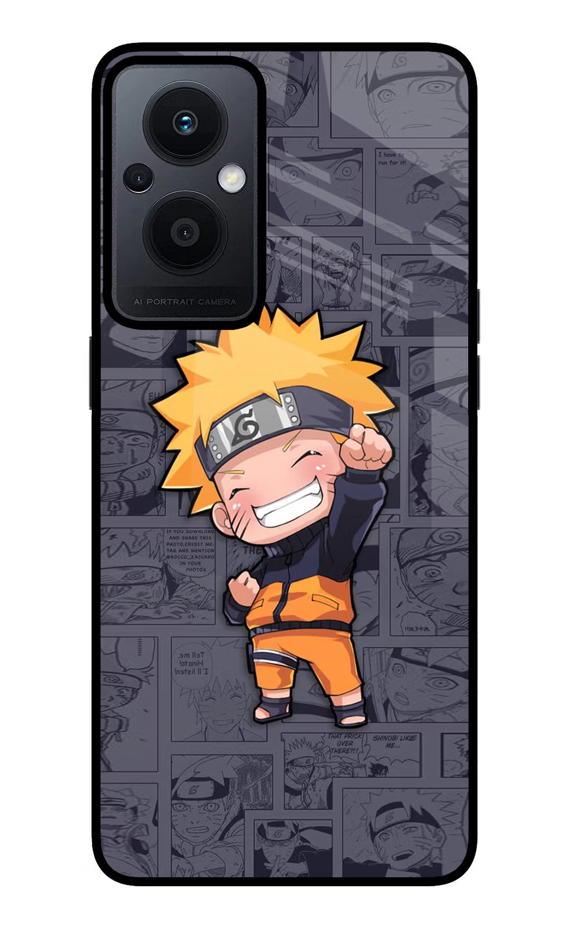 Chota Naruto Oppo F21 Pro 5G Glass Case Back Cover by Casekaro