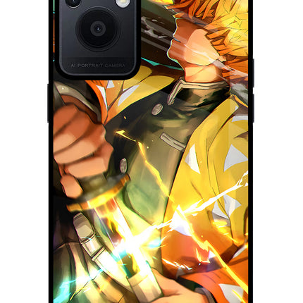 Demon Slayer Oppo F21 Pro 5G Glass Case Back Cover by Casekaro