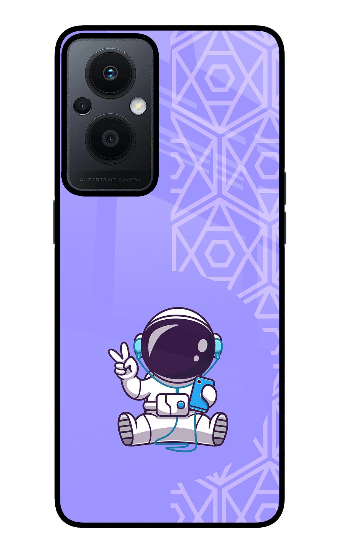 Cute Astronaut Chilling Oppo F21 Pro 5G Back Cover