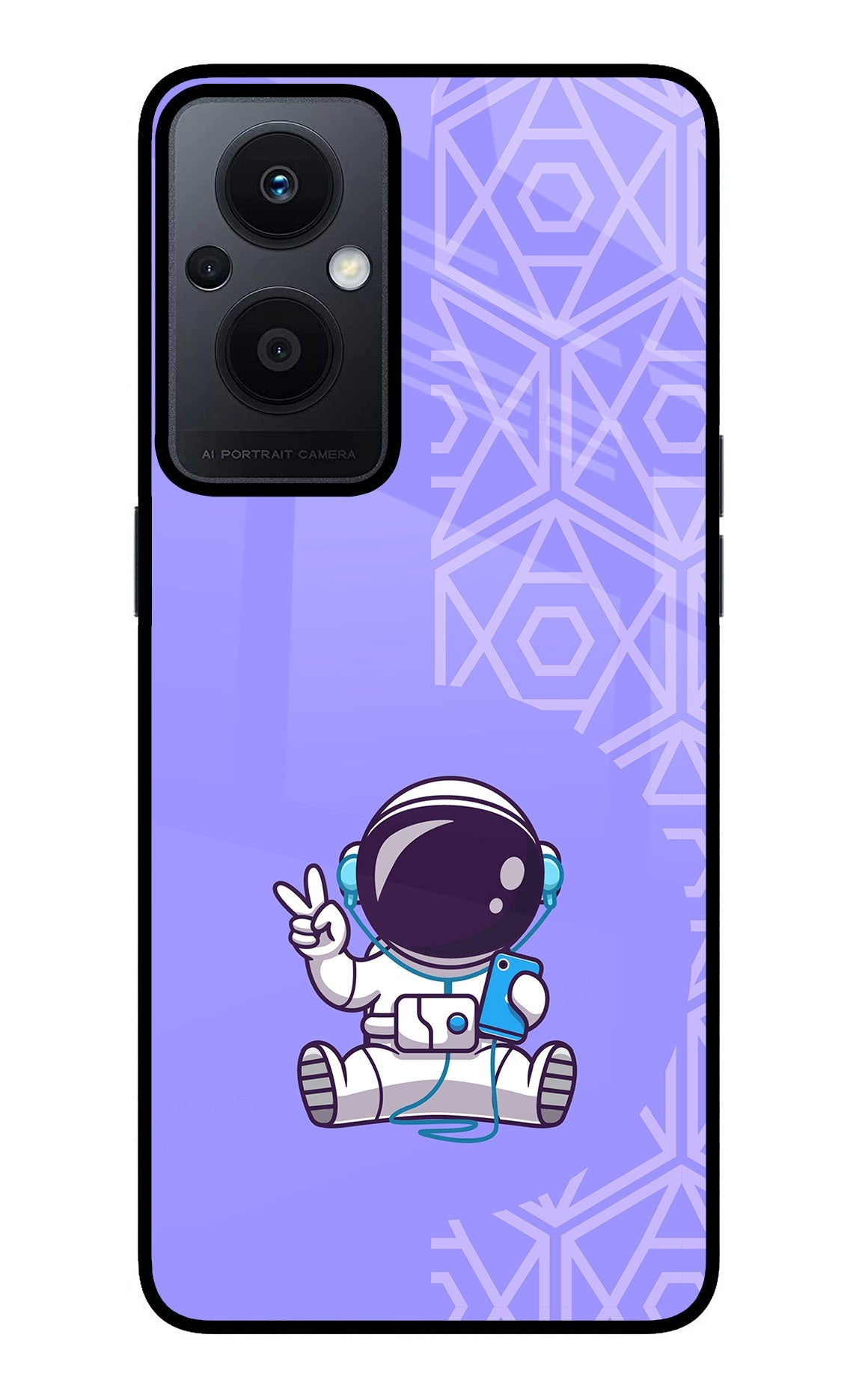 Cute Astronaut Chilling Oppo F21 Pro 5G Glass Case