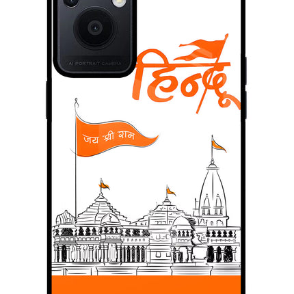 Jai Shree Ram Hindu Oppo F21 Pro 5G Glass Case Back Cover by Casekaro