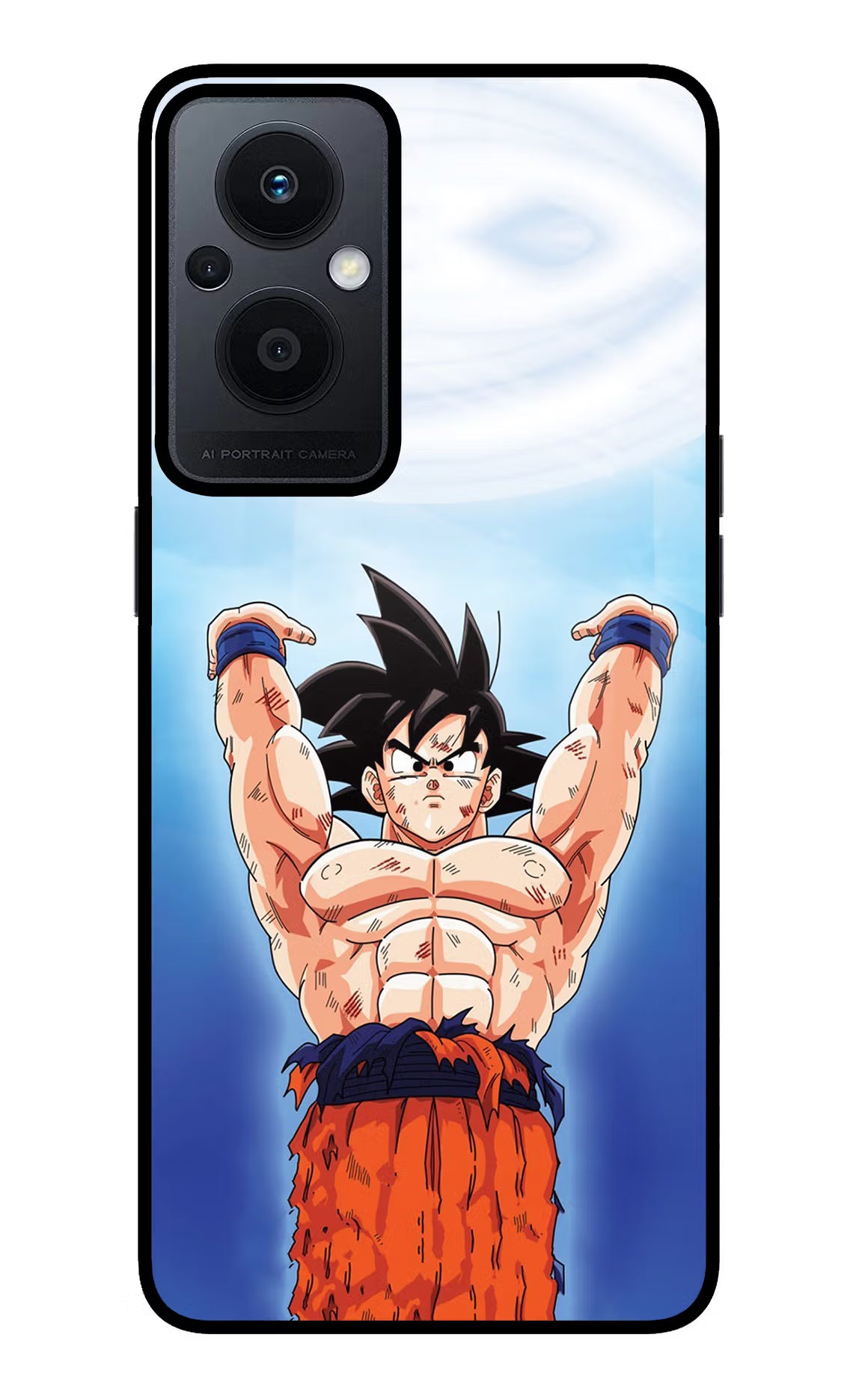Goku Power Oppo F21 Pro 5G Glass Case Back Cover by Casekaro