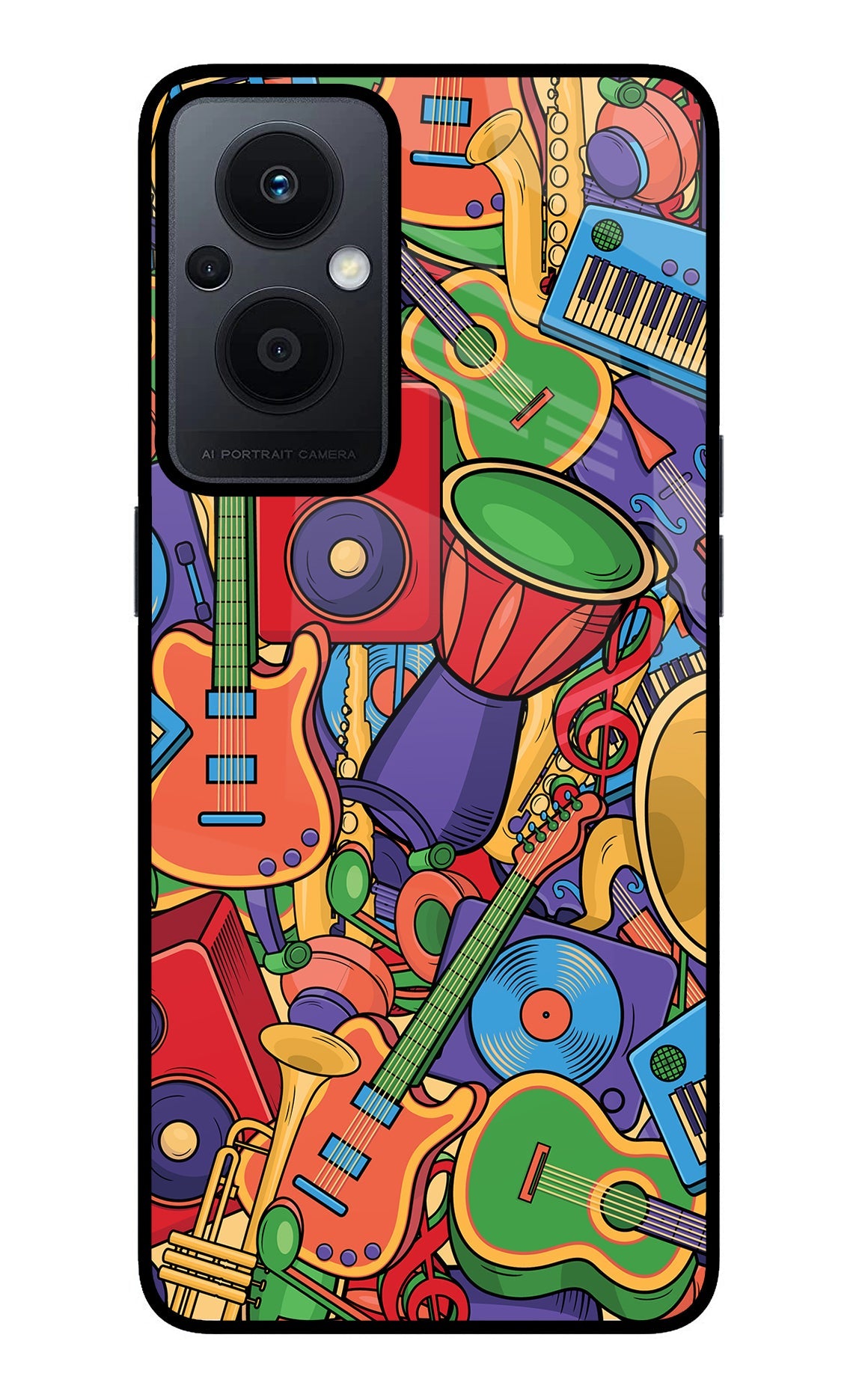 Music Instrument Doodle Oppo F21 Pro 5G Back Cover