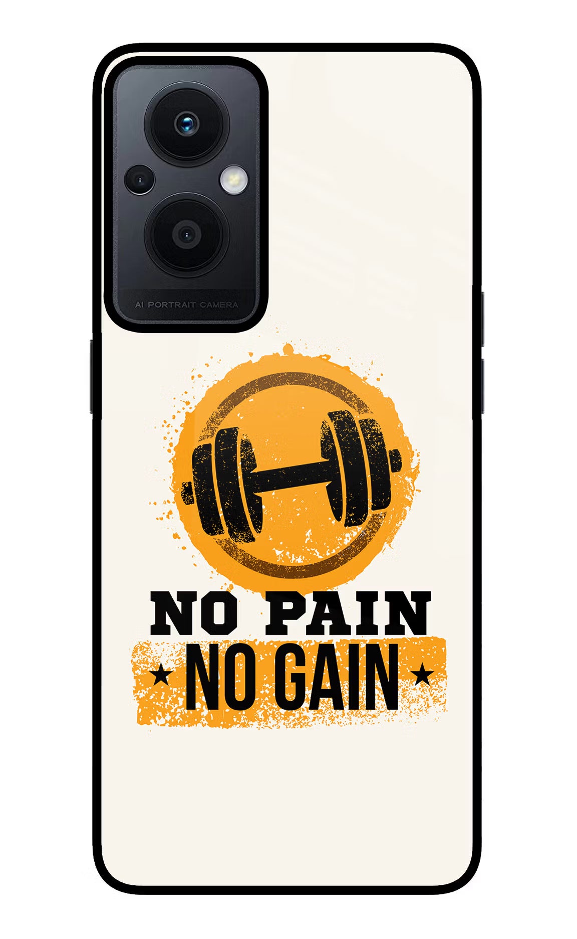No Pain No Gain Oppo F21 Pro 5G Glass Case Back Cover by Casekaro