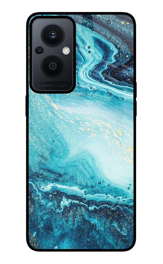 Blue Glitter Marble Oppo F21 Pro 5G Glass Case