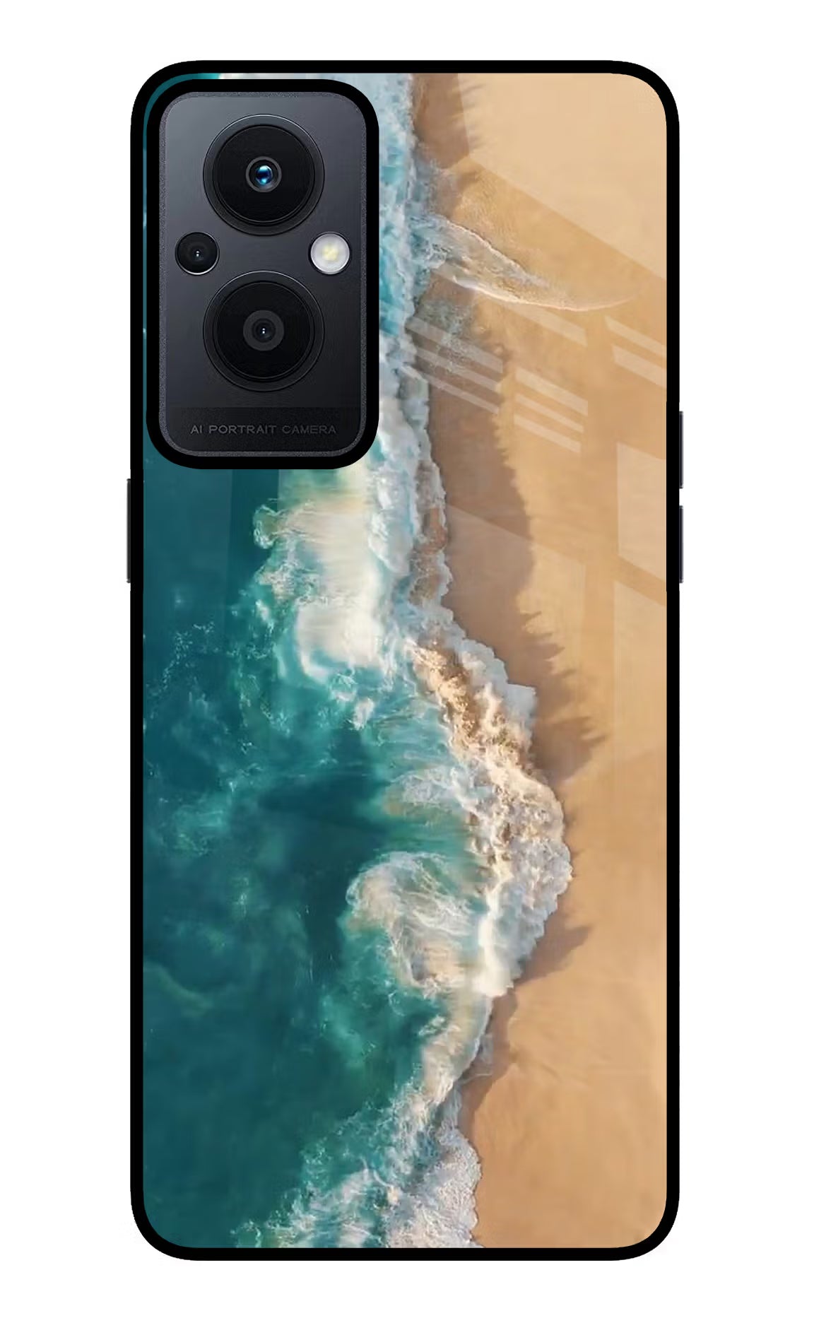 Ocean Beach Oppo F21 Pro 5G Glass Case Back Cover by Casekaro