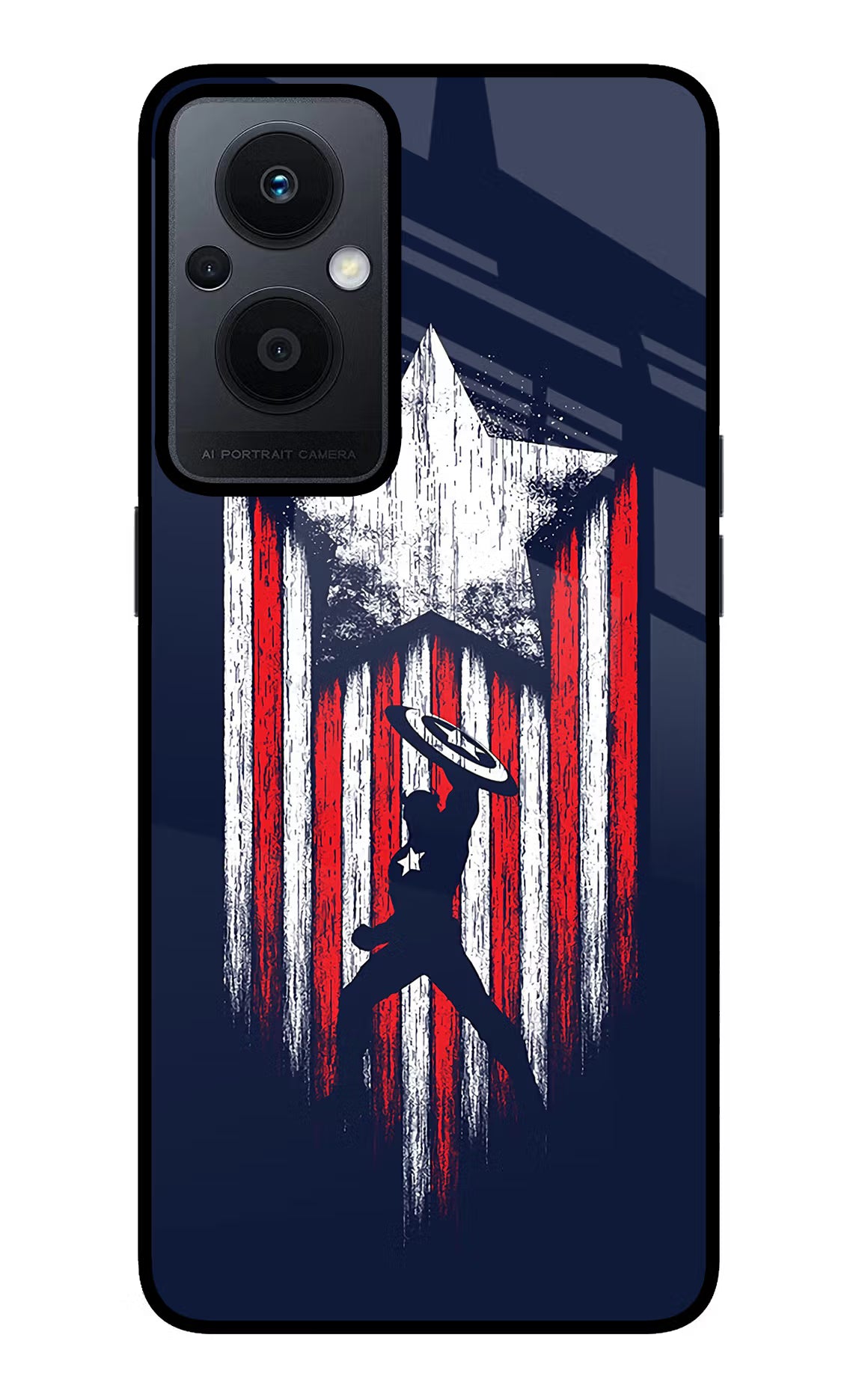 Captain America Marvel Art Oppo F21 Pro 5G Glass Case Back Cover by Casekaro