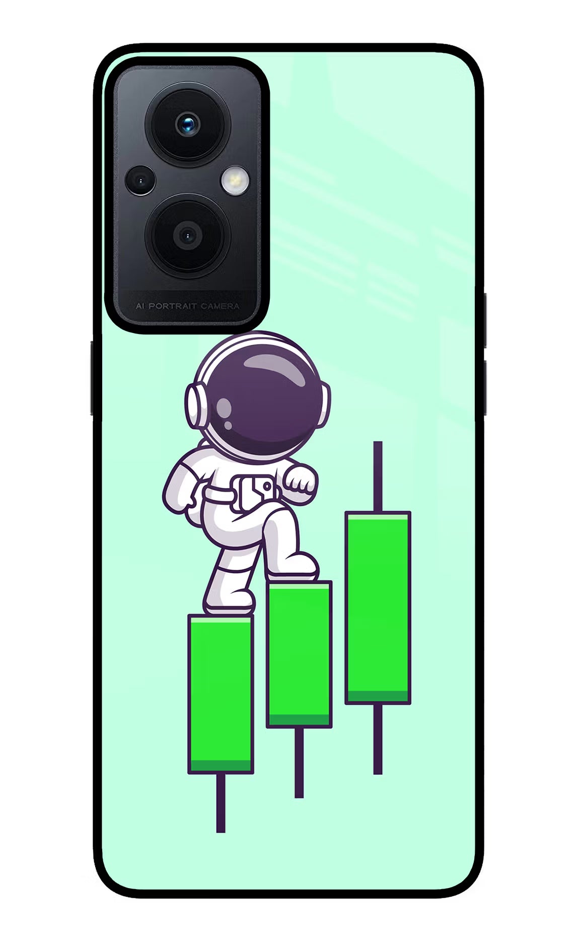 Astronaut Trader Oppo F21 Pro 5G Glass Case Back Cover by Casekaro