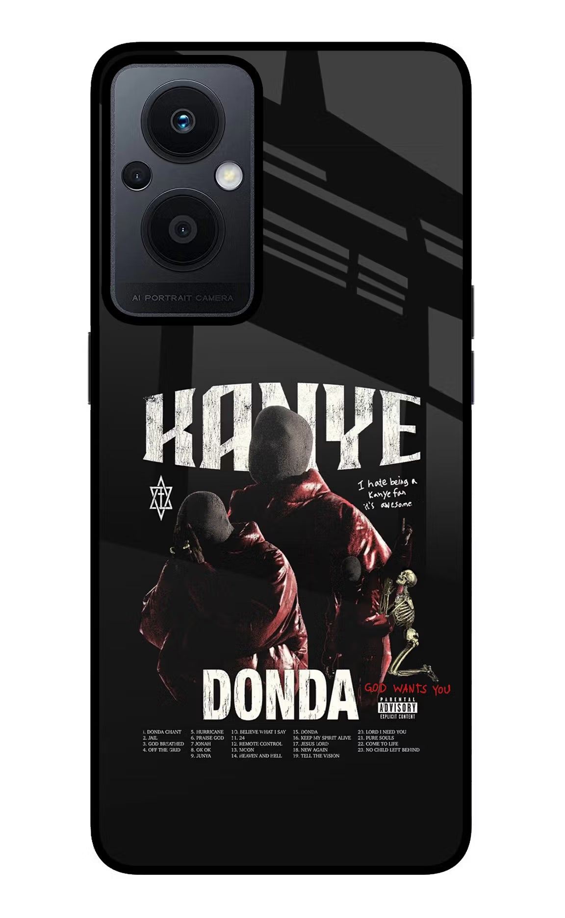 Donda Kanye West Oppo F21 Pro 5G Glass Case Back Cover by Casekaro