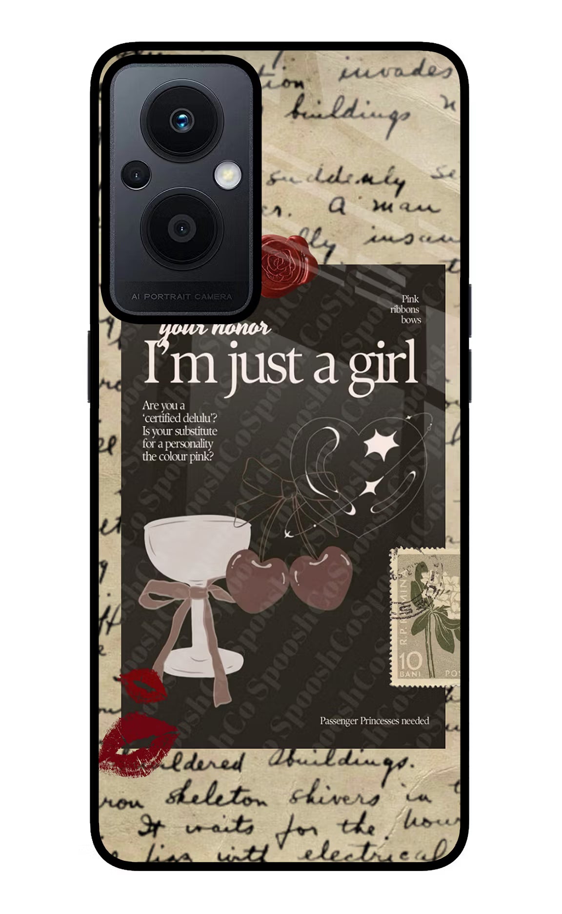 I am just a girl Oppo F21 Pro 5G Glass Case Back Cover by Casekaro