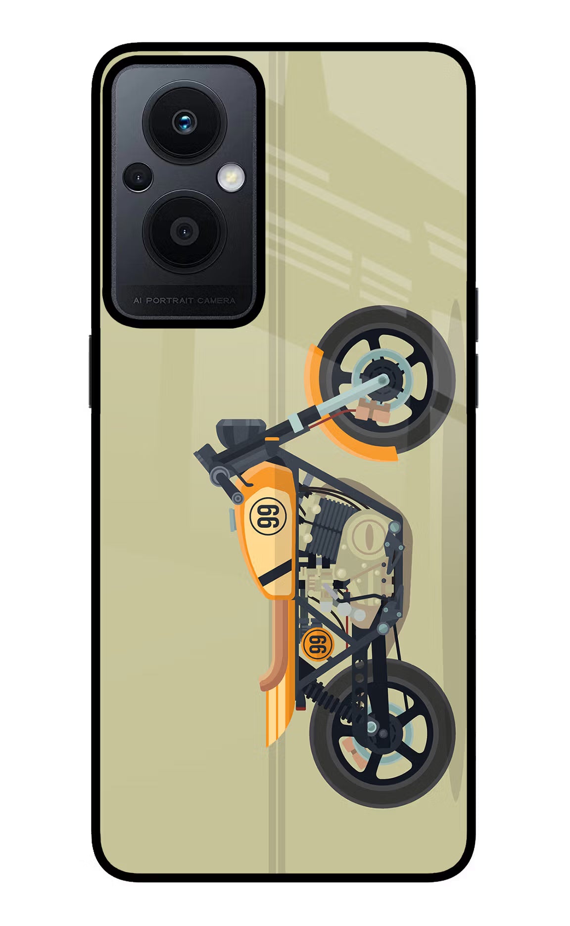 Vertical Speedster Oppo F21 Pro 5G Glass Case Back Cover by Casekaro