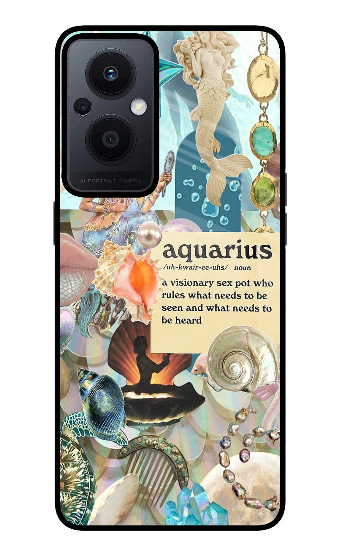 Aquarius Zodiac Oppo F21 Pro 5G Glass Case Back Cover by Casekaro