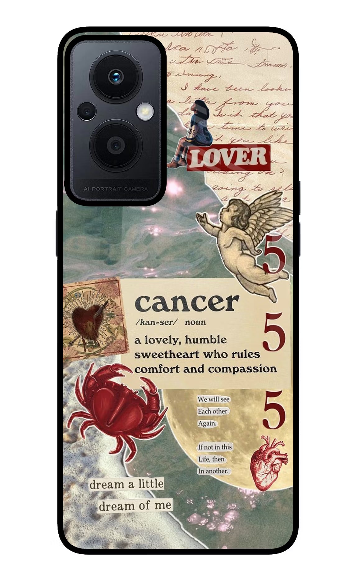 Cancer Zodiac Oppo F21 Pro 5G Glass Case Back Cover by Casekaro
