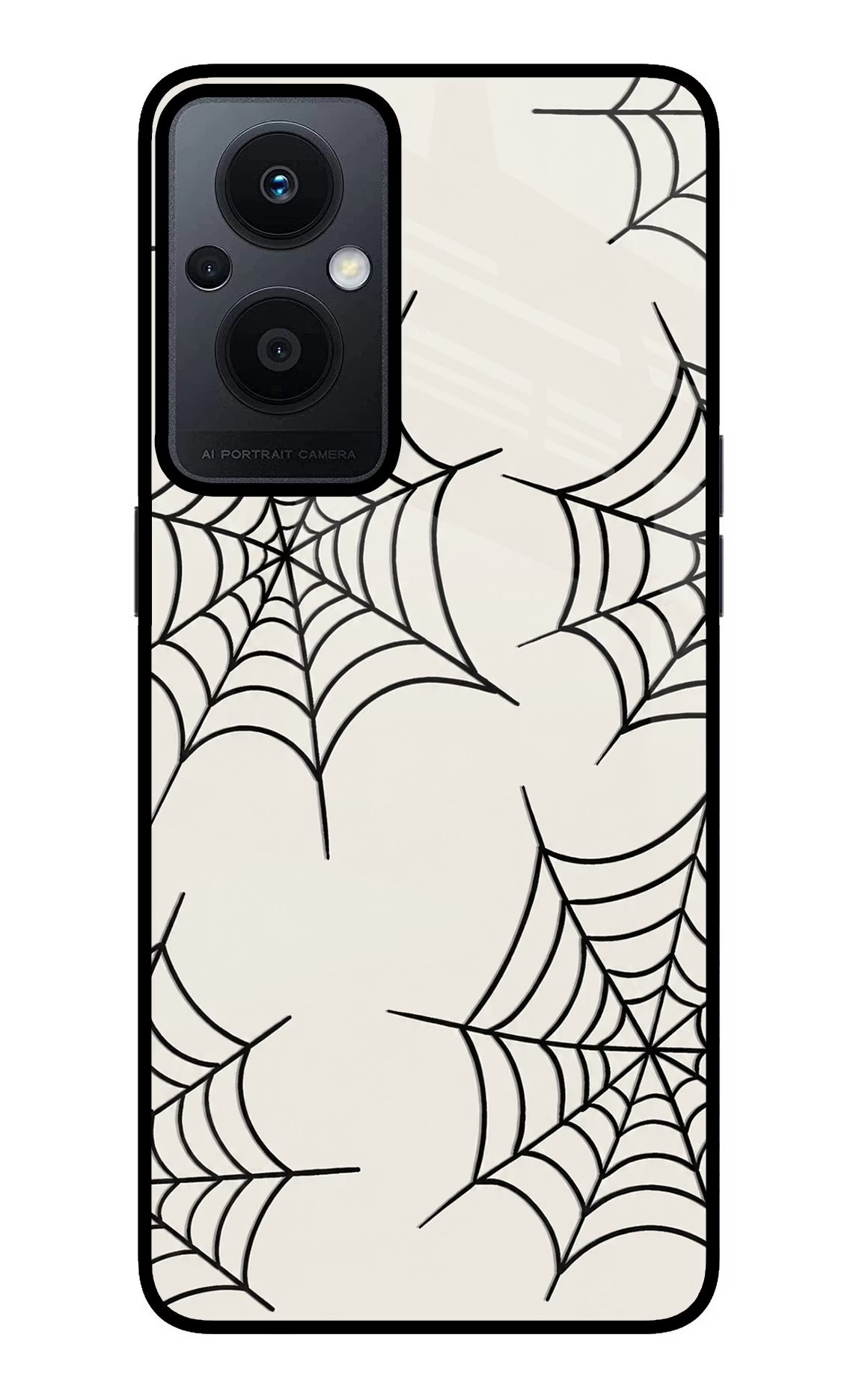 Spider Web Oppo F21 Pro 5G Glass Case Back Cover by Casekaro