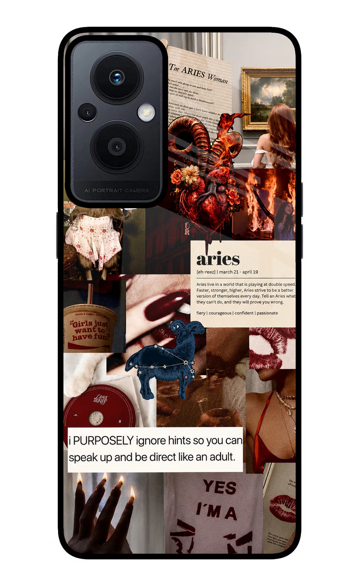 Zodiac Aries Oppo F21 Pro 5G Glass Case Back Cover by Casekaro